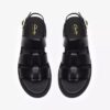 Orinoco3-flate sandaler for kvinner med remmer, i svart skinn