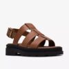 Orinoco3 Strap flate sandaler i tan skinn for damer