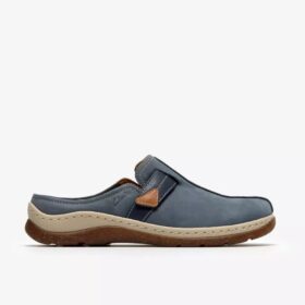 Orlene-tresko for damer i denimblå nubuck – Tresko & Mules