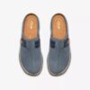 Orlene-tresko for damer i denimblå nubuck – Tresko & Mules