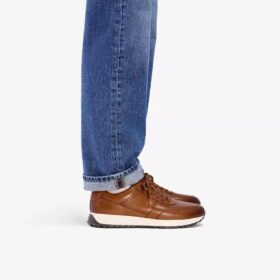 Radwell Tie-sneakers i tan-farget skinn for menn