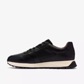 Radwell Tie – sorte lærsneakers for menn
