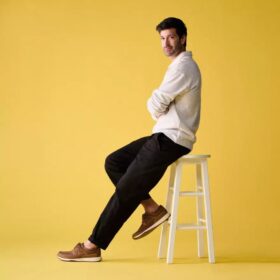 Sailview-seilersko for menn med snøring i lysbrunt nubuck