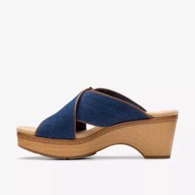 Seannah Nora mørk denim-kilehæl for damer
