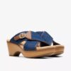 Seannah Nora mørk denim-kilehæl for damer