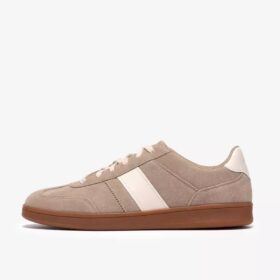 Seco Speed-sneakers for menn i mørk sandfarget semsket skinn