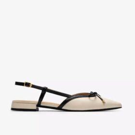 Sensa15 Bow kremfarget skinnsko med Slingbacks for kvinner Sensa15 Bow kremfarget skinnsko med Slingbacks for kvinner