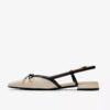 Sensa15 Bow kremfarget skinnsko med Slingbacks for kvinner