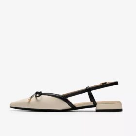Sensa15 Bow kremfarget skinnsko med Slingbacks for kvinner Sensa15 Bow kremfarget skinnsko med Slingbacks for kvinner