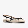 Sensa15 Bow kremfarget skinnsko med Slingbacks for kvinner