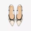 Sensa15 Bow kremfarget skinnsko med Slingbacks for kvinner