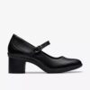 Shaya Jane Mary Janes i svart skinn for damer