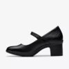 Shaya Jane Mary Janes i svart skinn for damer