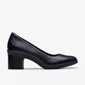 Shaya Poppy marineblå skinnpumps for damer