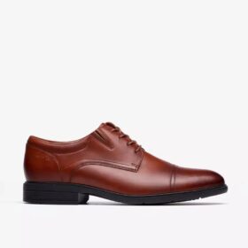 Steadwell Cap mørkbrune skinn-Oxfords for menn