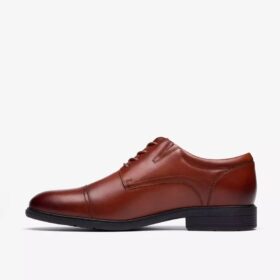 Steadwell Cap mørkbrune skinn-Oxfords for menn