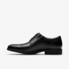 Steadwell Cap – sorte skinn-Oxfords for menn