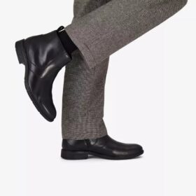 Steadwell Zip dressstøvler i svart skinn for menn Steadwell Zip dressstøvler i svart skinn for menn