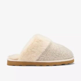 Stockinette-tøfler for damer i khaki