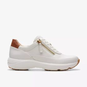 Tivoli Zip off hvite skinnsneakers for kvinner