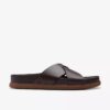 Torford Cross brune flate sandaler i skinn for menn