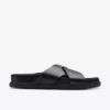 Torford Cross flate sandaler i svart skinn for menn