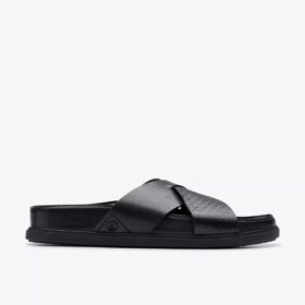 Torford Cross flate sandaler i svart skinn for menn Torford Cross flate sandaler i svart skinn for menn