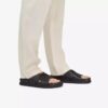 Torford Cross flate sandaler i svart skinn for menn