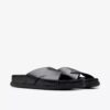 Torford Cross flate sandaler i svart skinn for menn