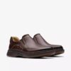 Un Briley Step-loafers for menn i mahognyfarget skinn | clarks