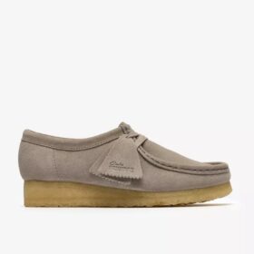 Wallabee for damer i lysegrå semsket skinn
