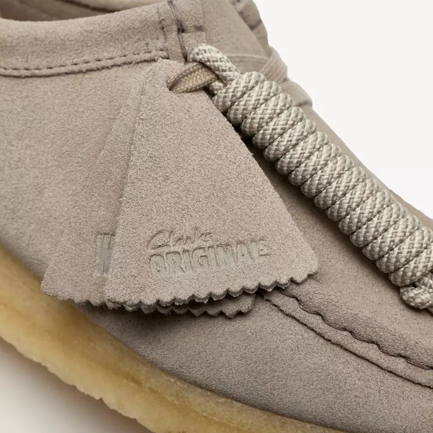 Wallabee for damer i lysegrå semsket skinn Wallabee for damer i lysegrå semsket skinn