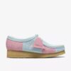 Wallabee for kvinner, blekblå og rosa striper
