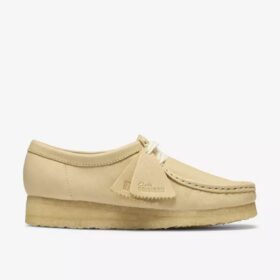 Wallabee for kvinner i blekgult skinn