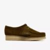 Wallabee for kvinner i olivenfarget semsket skinn