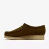 Wallabee for kvinner i olivenfarget semsket skinn