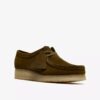 Wallabee for kvinner i olivenfarget semsket skinn