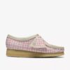 Wallabee for kvinner i rosa gingham-rutemønster