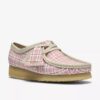 Wallabee for kvinner i rosa gingham-rutemønster