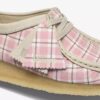 Wallabee for kvinner i rosa gingham-rutemønster