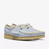 Wallabee for kvinner med blå gingham-rutemønster