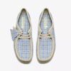 Wallabee for kvinner med blå gingham-rutemønster