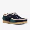 Wallabee for menn, blå/grønn stripe