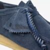 Wallabee for menn i denimblått semsket skinn