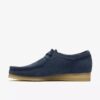Wallabee for menn i denimblått semsket skinn