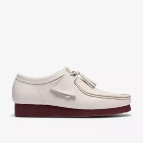 Wallabee for menn i hvitt skinn