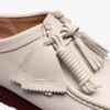 Wallabee for menn i hvitt skinn