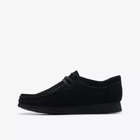 Wallabee-sko for eldre barn i svart semsket skinn Wallabee-sko for eldre barn i svart semsket skinn