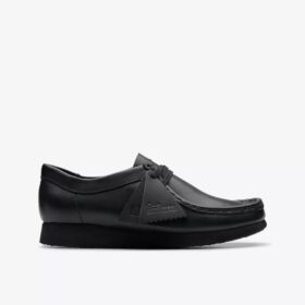 Wallabee™-sko i svart skinn for eldre barn Wallabee™-sko i svart skinn for eldre barn