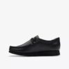 Wallabee™-sko i svart skinn for eldre barn